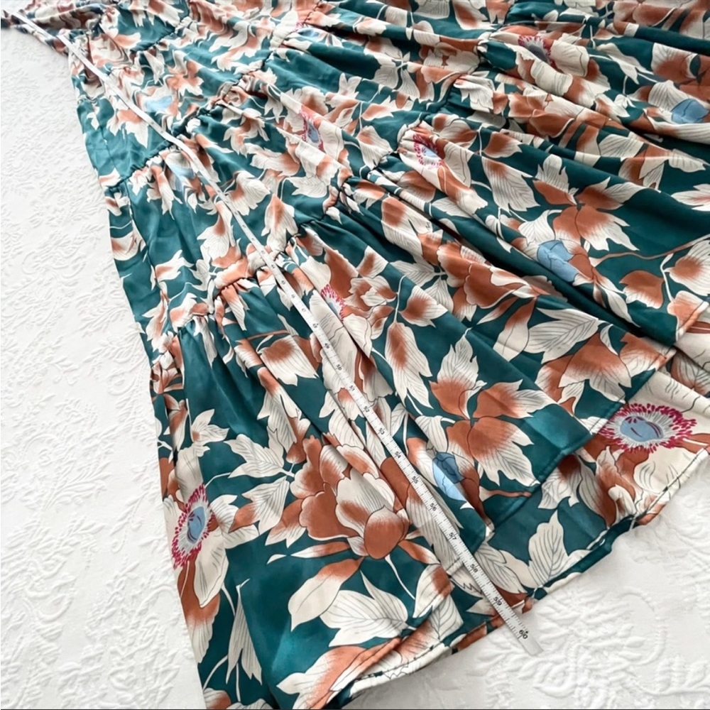 Lulu's Floral Maxi Dress - Green and Orange - Picture 12 of 12
